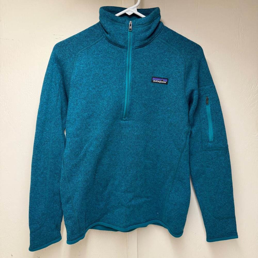 Patagonia Better Sweater 1/4 Zip Fleece Pullover Teal Blue Heather Womens Small